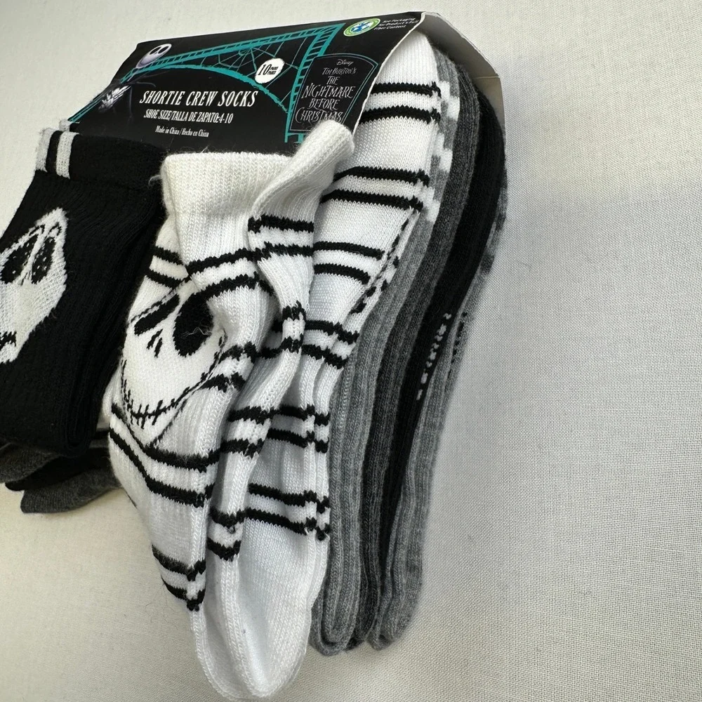 Disney Nightmare Before Christmas Socks 10 Pairs Crew Girls 4-10